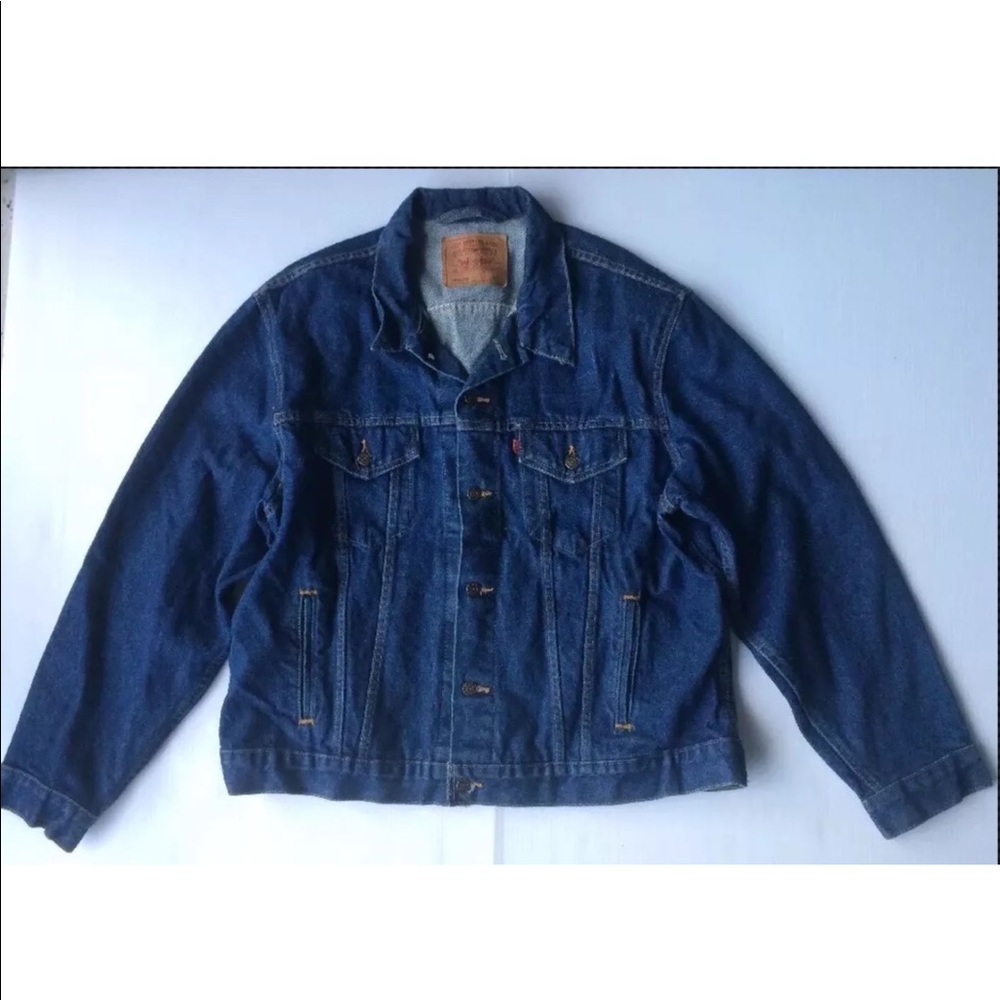 Mens Levi Strauss Denim Blue Jean Trucker Jacket